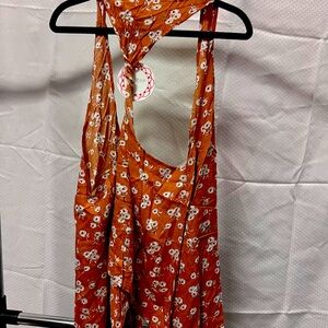 New Umgee Floral Orange/brown Sleeveless top